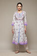 White LIVA Flared Kurta image number 1